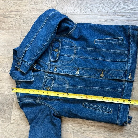 Vintage Lee Shearling Fleece Lined Denim Coat Jean Jacket Size XL - Picture 10 of 11